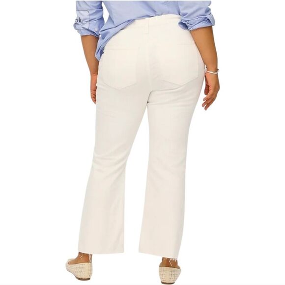 J. Crew Factory -1110 NWT Mid Rise Flare crop white jeans‎ signature stretch 32 - Picture 4 of 11